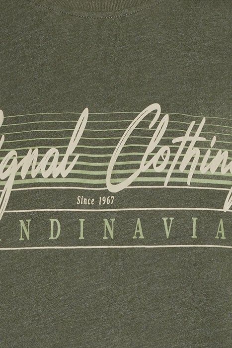 LIAMSI FRONT PRINT TEE+ FULL GREEN MELANGE 7