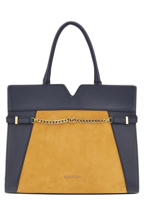 MEDIUM SATCHEL CONTR GALAXY BLUE HANDBAG A713 1