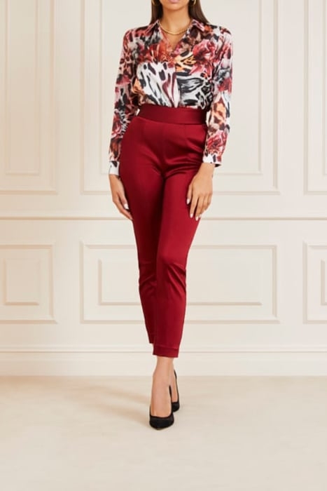 ROXANNE PANT LACQUER RED STRAIGHT 5