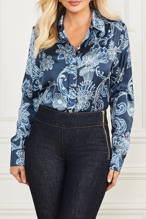 MELISSA PRINTED SHIRT FLORAL INK BUTTON-DOWN PRINT 1