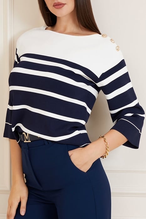 FEBE SWEATER STRIPED BLUE AND WHITE KNITTED STRIP 6