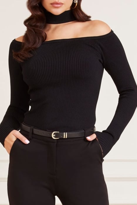 GABRIELA SWEATER TOP JET BLACK KNITTED 1