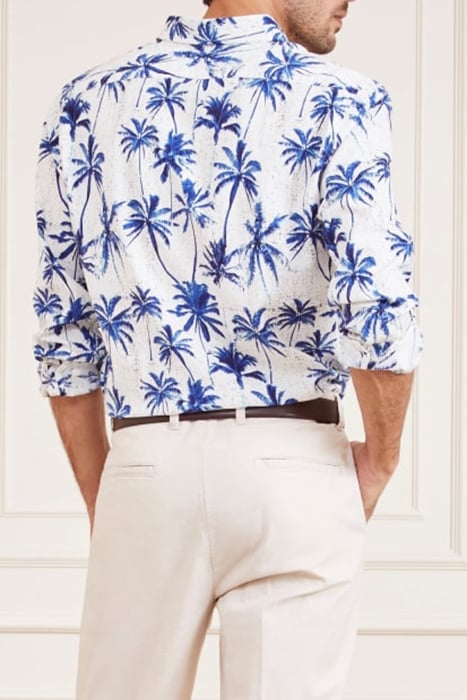 JOE COLLAR NOTCHE BLUE PALM CASUAL SHIRT PRINT 2