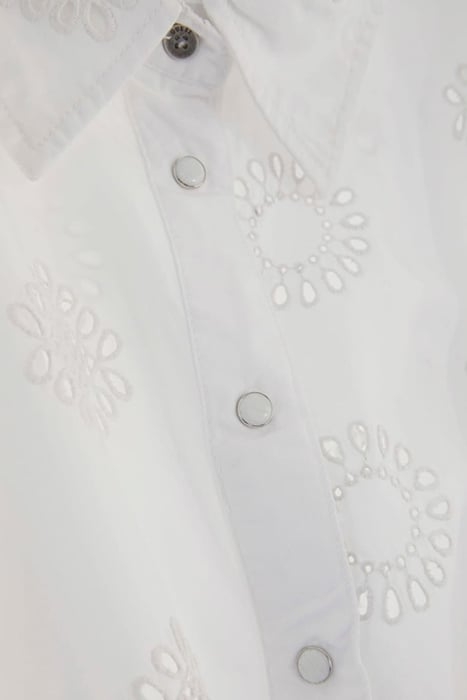 SS BRIGITTE SATIN EMBRO SHIRT PURE WHITE MULTI 8