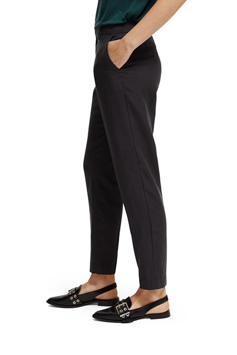 LOWRY - MID RISE SLIM LEG DRAPEY PANTS CHARCOAL 5