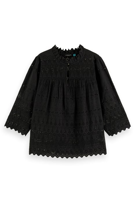 BRODERIE ANGLAISE TOP BLACK 4