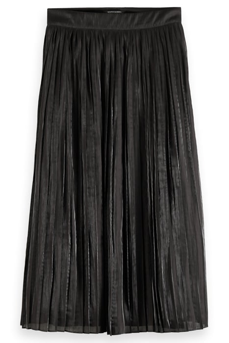 PLEATED HIGH RISE MAXI SKIRT EVENING BLACK 4
