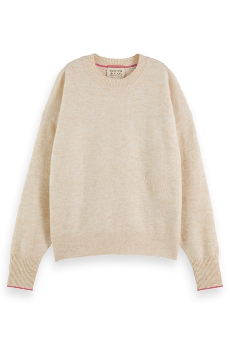 FUZZY CREW NECK PULLOVER SAND MELANGE 4