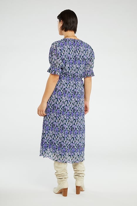 PAULINE DRESS POPPY PURPLE/CREAM W 2