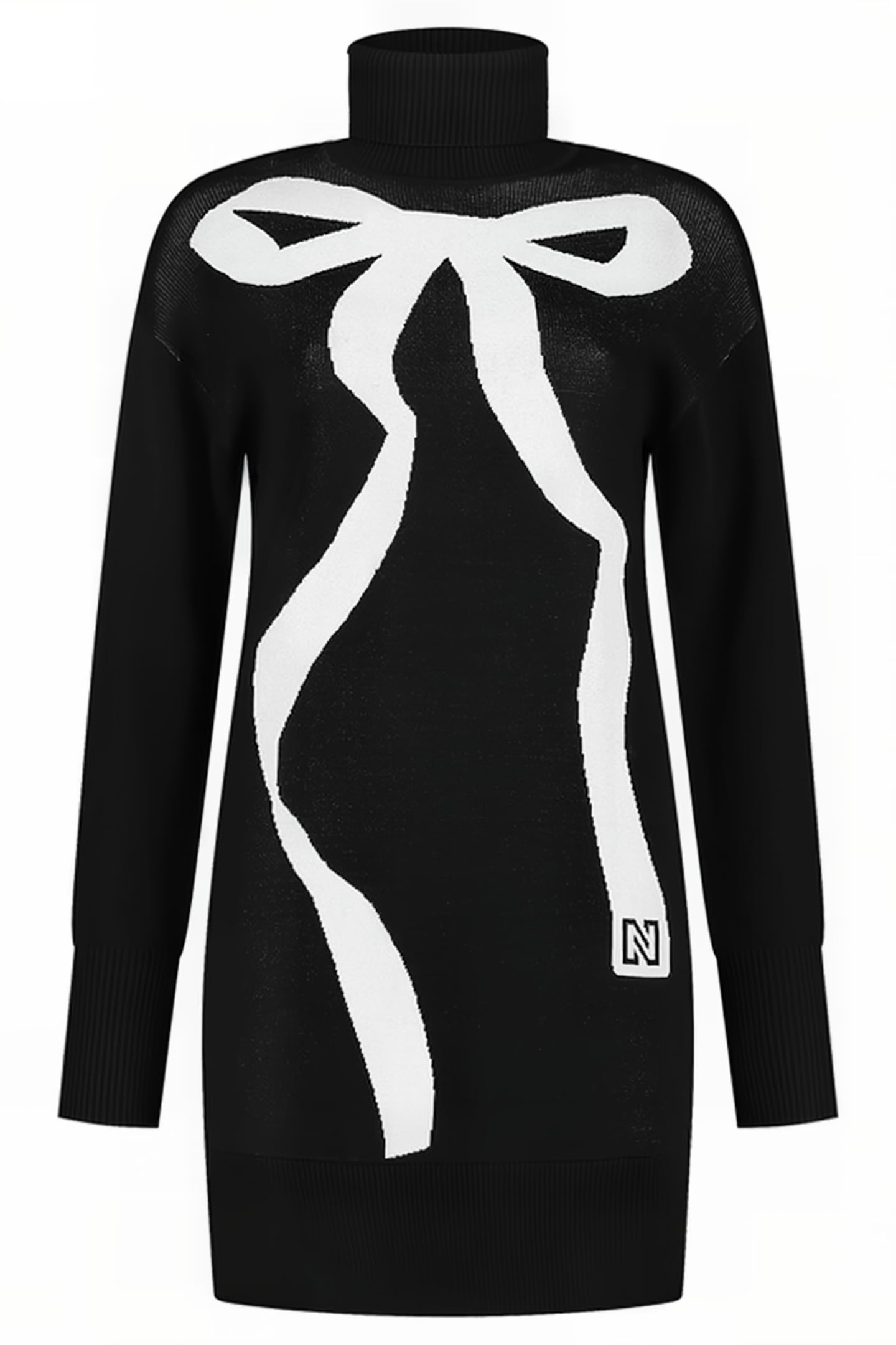 AURORA BOW DRESS BLACK 1