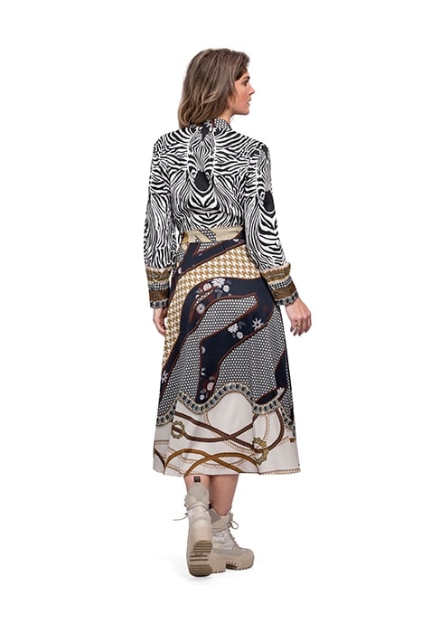 DRESS LOUVAIN LONG BLUE AND ZEBRA 2