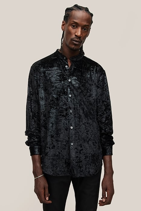 SLIM FIT SHIRT WITH PIPIN BLACK 1