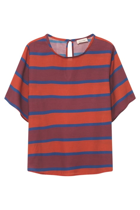 ROUND COLLAR PRINTED TOP RAYURES SPORT 4