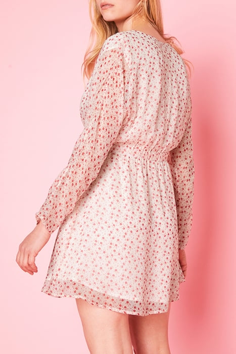 LOOSE LONG-SLEEVE PRINTED WRAP MINI DRESS ELISE 2