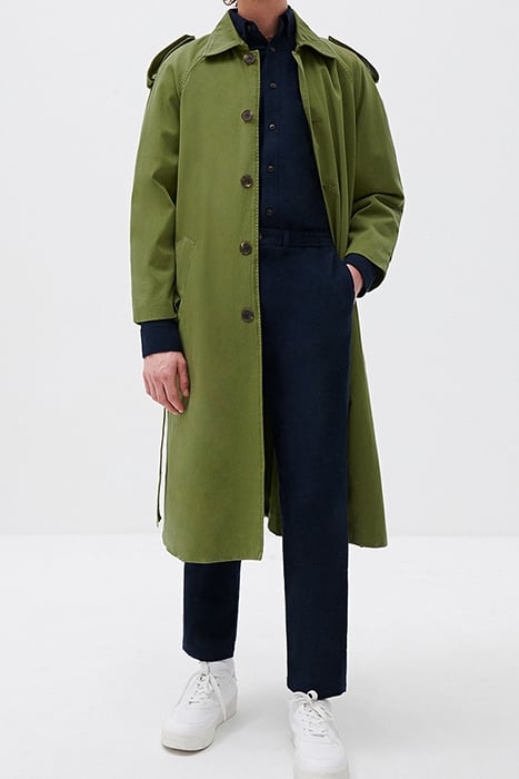 LS MID LENGHT BUTTONED LARGE TRENCH COAT KAKI 1