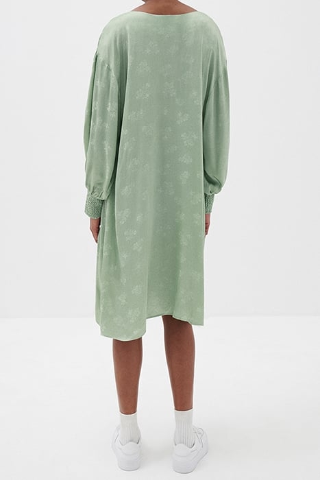 7/8 SLEEVES V COLLAR LONG DRESS JADE 2