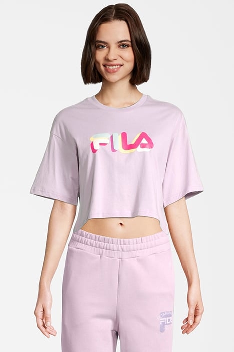 BEUNA CROPPED GRAPHIC TEE FAIR ORCHID 1