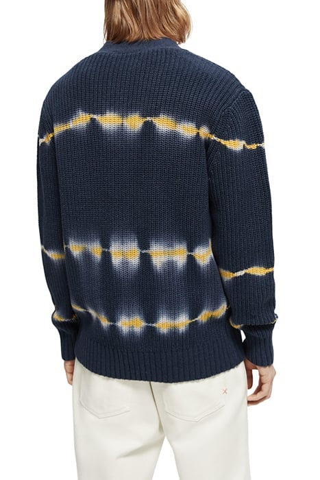 COTTON-BLEND TIE-DYED RIB KNIT CARDIGAN COMBO C 2