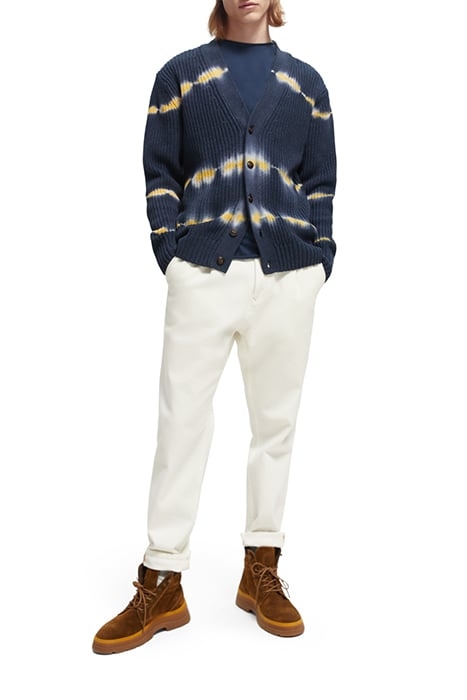 COTTON-BLEND TIE-DYED RIB KNIT CARDIGAN COMBO C 3