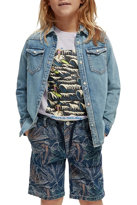 BOYS REWORKED AND CUSTOMIZED DENIM WESTERN SHIRT INDIGO 1