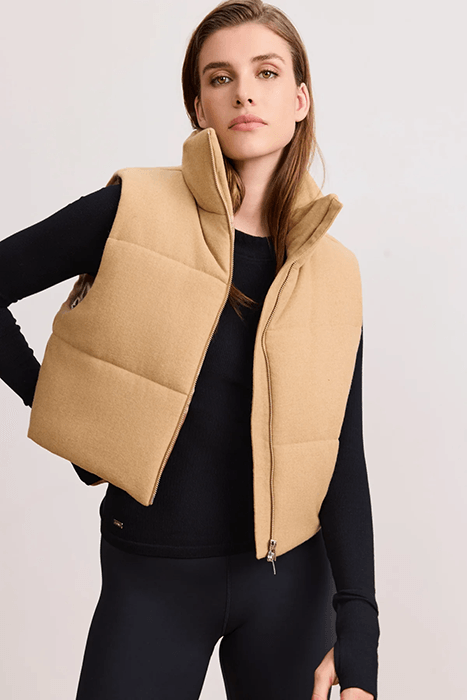 IZZY ZIP UP VEST CAMEL 1