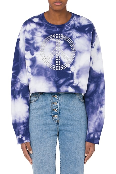 TIE DYE CROPPED SWEATSHIRT BLUE 1