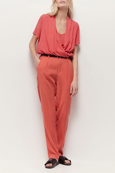 COREY - HIBISCUS LENZING™ ECOVERO™ WRAP TOP 2