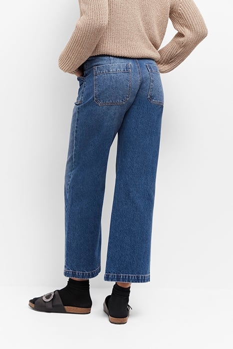 LE JOANNA - 7/8TH HIGH WAISTED BLUE STRAIGHT JEANS 2