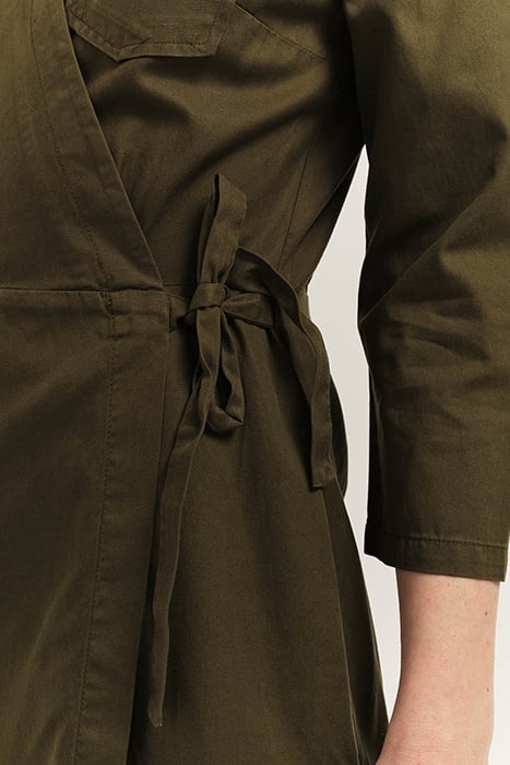 REILLY - KHAKI WRAP DRESS IN LYOCELL® COTTON CANVAS 4
