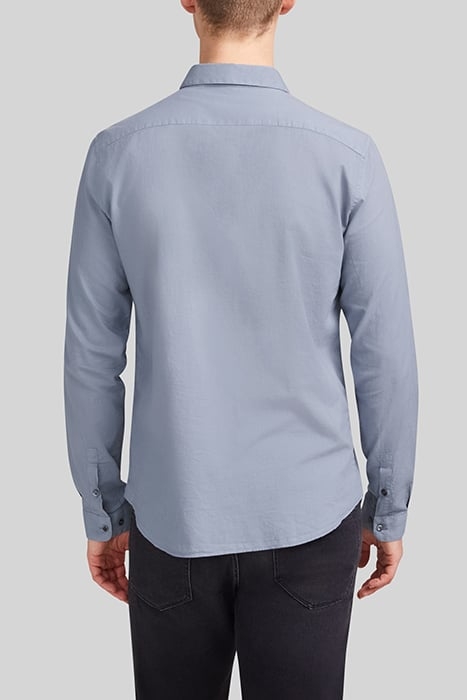 LIGHT BLUE ORGANIC COTTON VOILE SLIM SHIRT 2