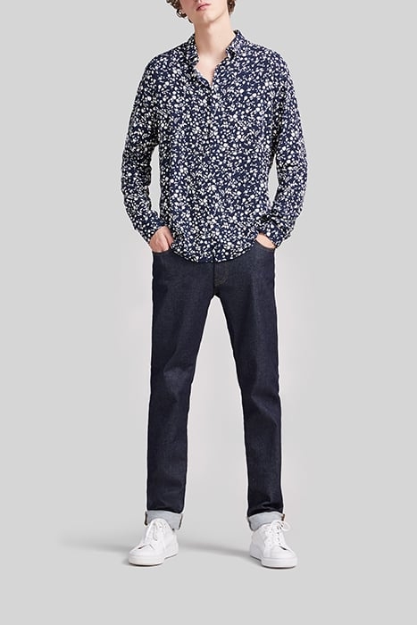NAVY LENZING™ ECOVERO™ FLOWERY SLIM SHIRT 3