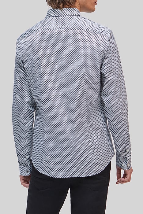 WHITE MINIMALIST GRAPHIC MOTIF SLIM SHIRT 2