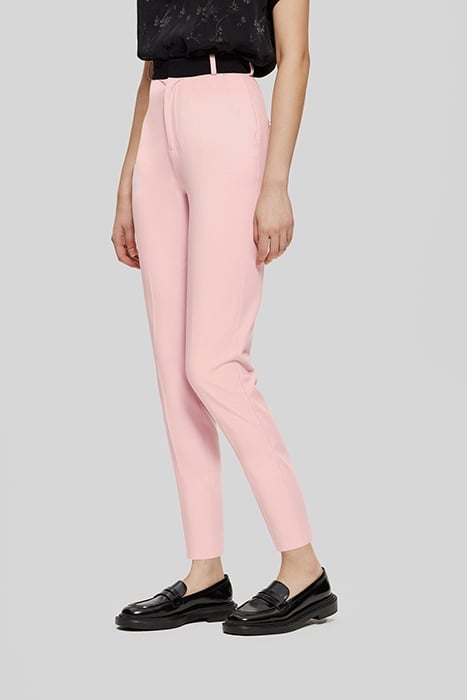 PINK CIGARETTE SUIT TROUSERS WITH BLACK BELT 1