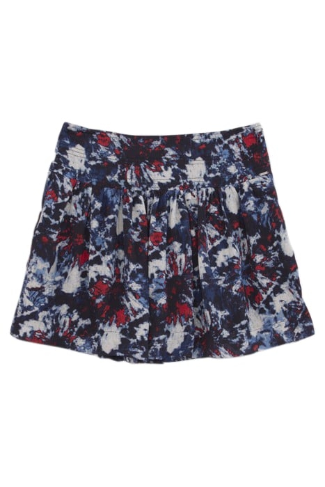 NAVY RECYCLED SHORT SKIRT WITH BATIK FLOWER PRINT 4