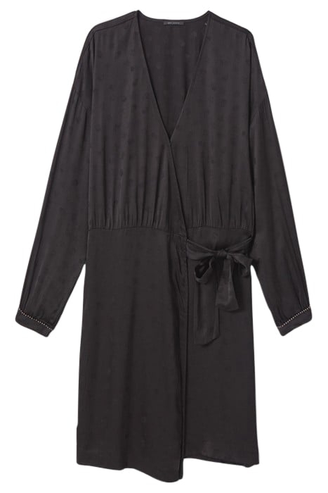 BLACK ROCK MOTIF JACQUARD WRAP DRESS 3