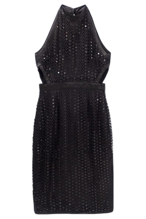 BLACK LACE MIDI DRESS WITH AMERICAN ARMHOLES 2