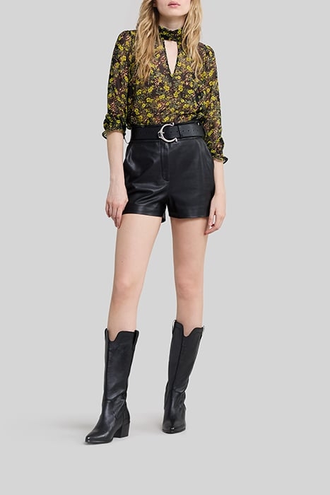 BLACK RECYCLED BLOUSE WITH FLORAL LEOPARD PRINT 3