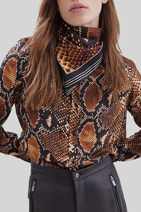 PURE EDITION – COGNAC PYTHON PRINT SQUARE SCARF 2