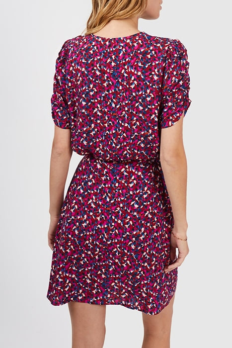 DARK RED TACHIST PRINT DRESS 2