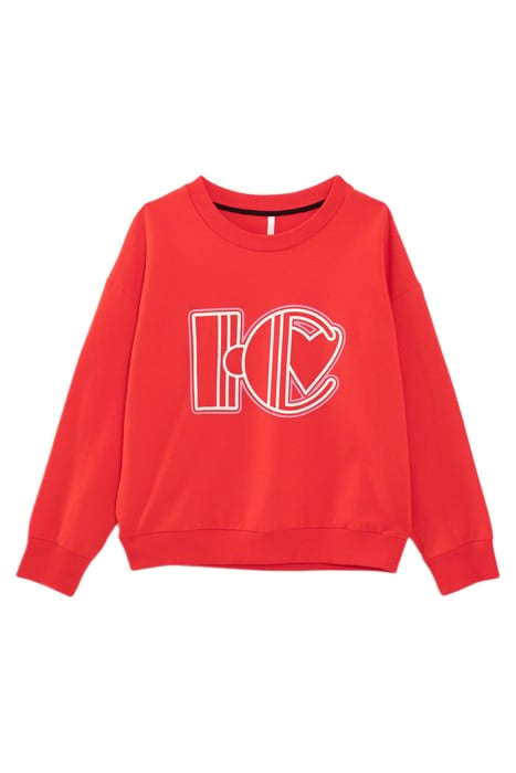 CRIMSON RED SWEATSHIRT WITH XL MONOGRAM 4