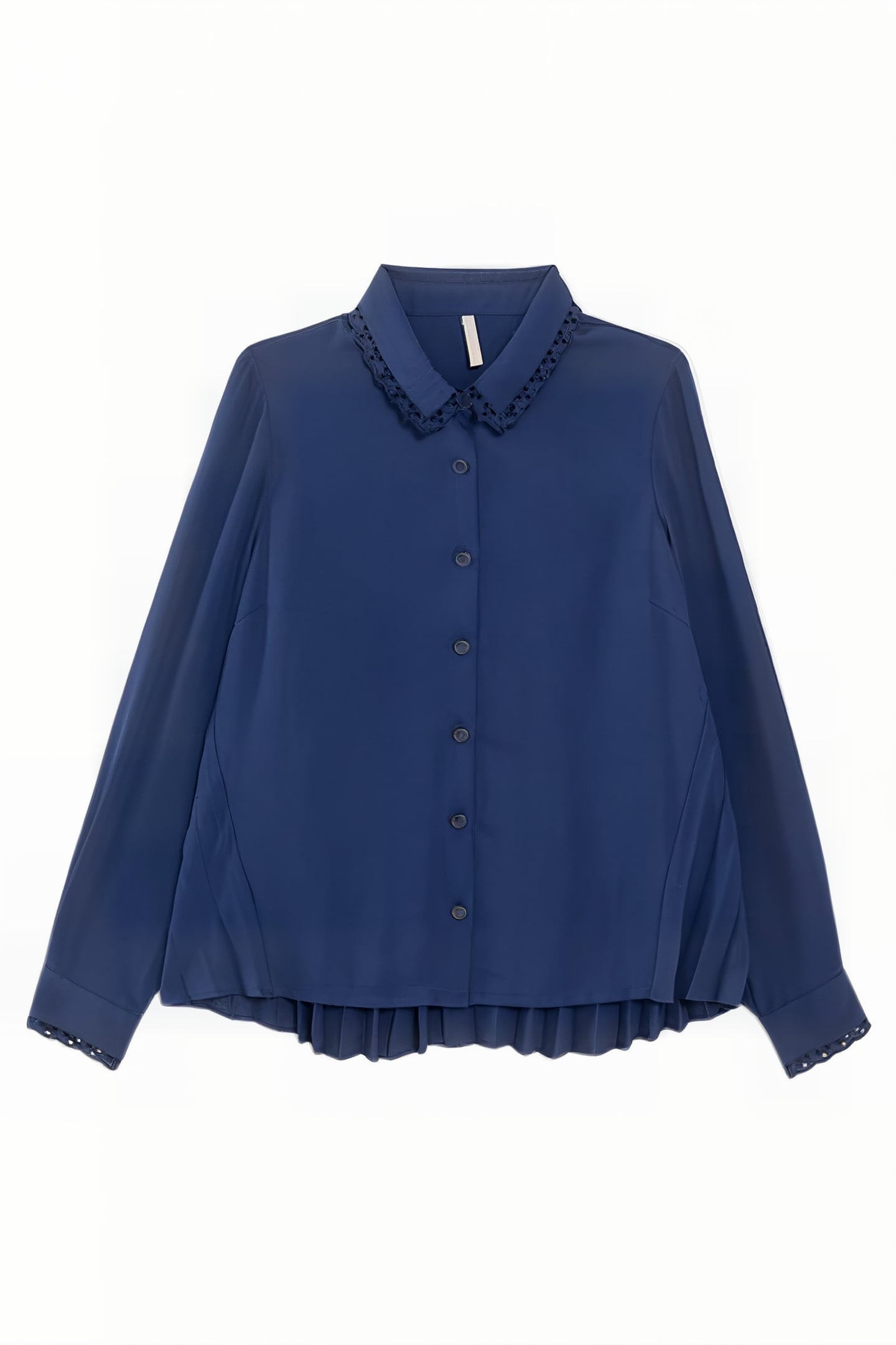 INDIGO FLOWING SHIRT WITH PLEATED BACK 4