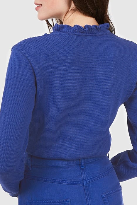 ELECTRIC BLUE DECORATIVE KNIT SWEATER 4