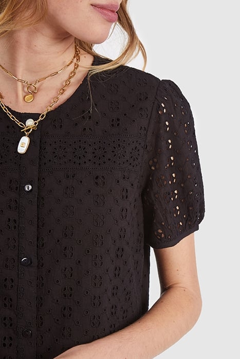 BLACK EYELET EMBROIDERY DRESS 5