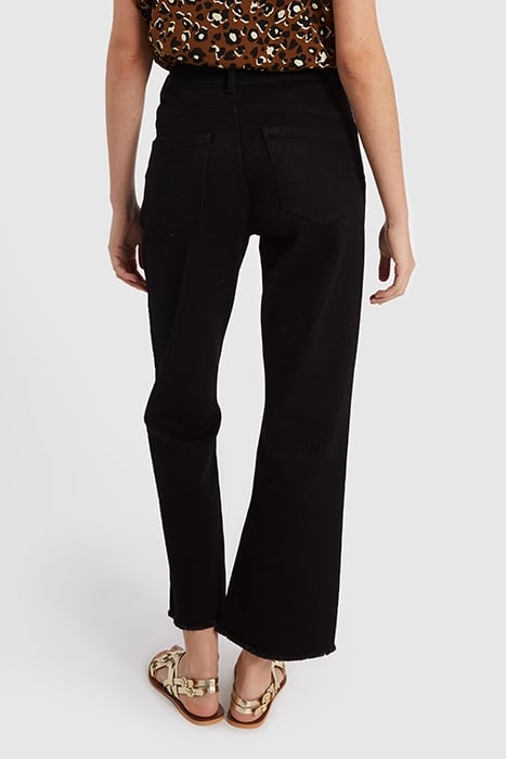 BLACK FLARED JEANS, METAL DOUBLE HEART BELT LOOPS 2