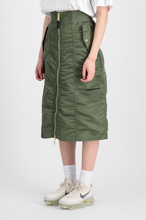 MA-1 MIDI SKIRT SAGE-GREEN 1