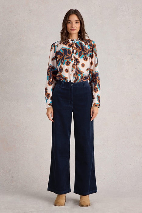 BELLE CORD WIDE LEG TROUSER DARK NAVY 1