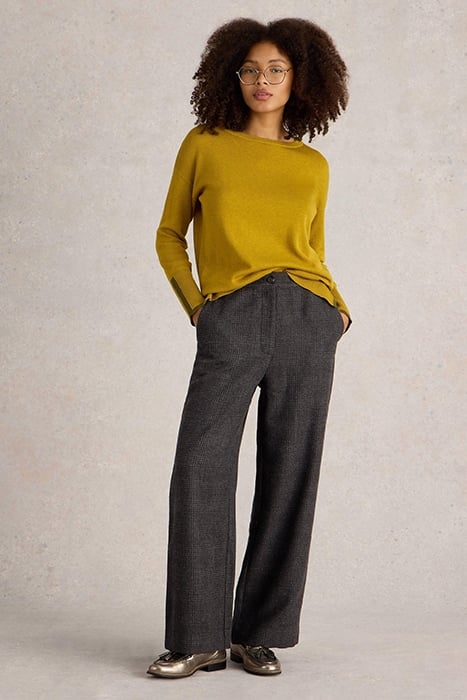 UNA TWEEDY WIDE LEG TROUSER BLACK MULTI 1