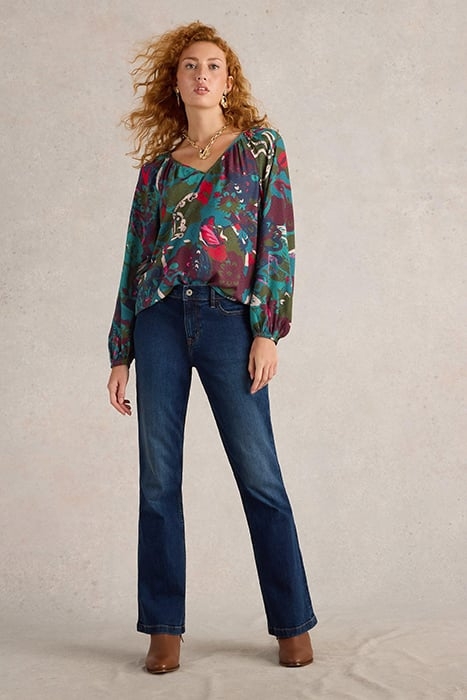 IMOGEN TOP GREEN PRINT 1