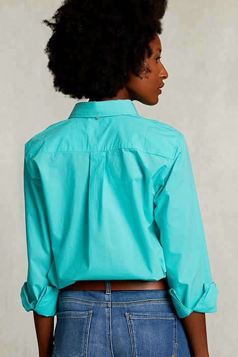 TURQUOISE UNI CENTERED BLOUSE GREEN 2
