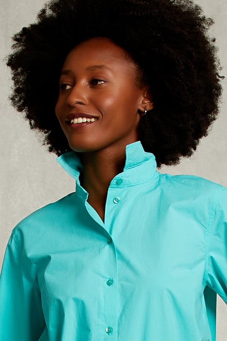 TURQUOISE UNI CENTERED BLOUSE GREEN 5